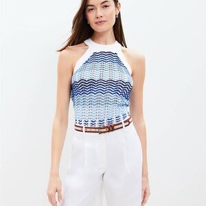 Buy 2 get one free✨LOFT Blue and White Patterned Tank Top